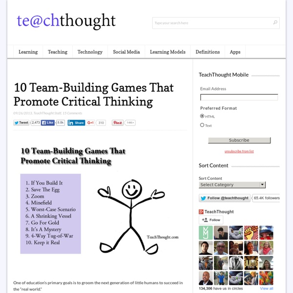 10 Team-Building Games That Promote Collaborative Critical Thinking