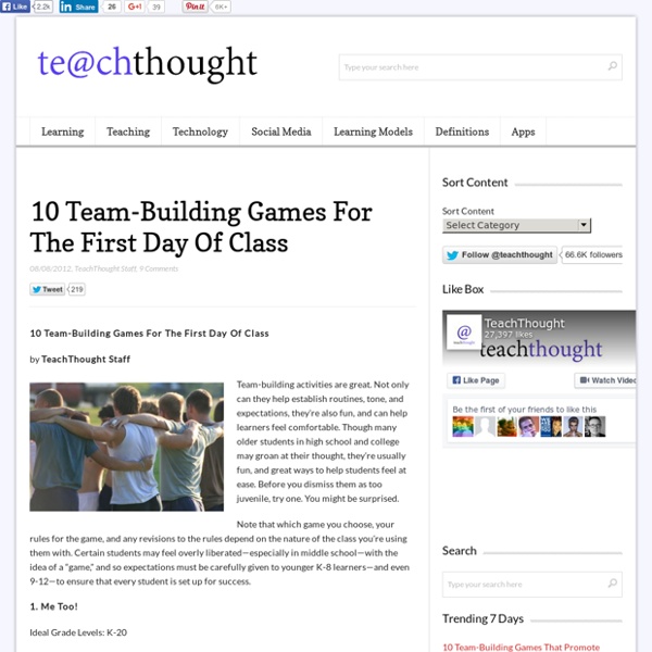 10 Team-Building Games For The First Day Of Class