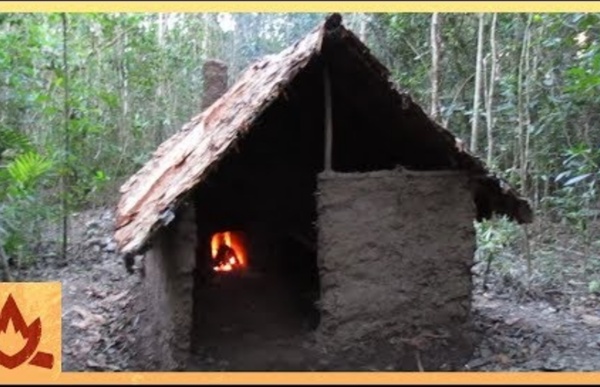 Building a primitive wattle and daub hut from scratch