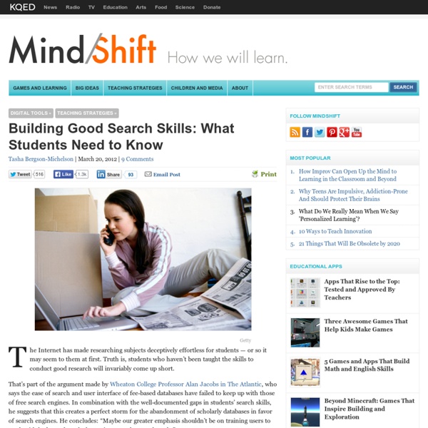 Building Good Search Skills: What Students Need to Know