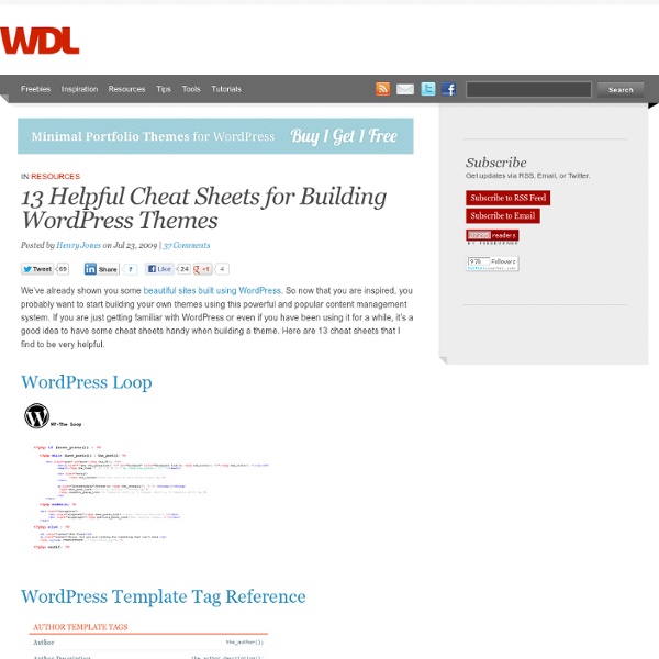 13 Helpful Cheat Sheets for Building WordPress Themes