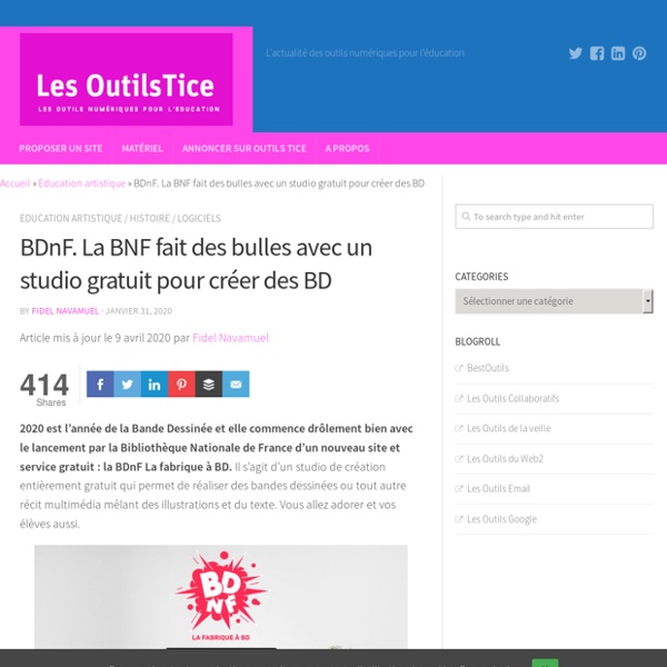 BDnF. La BNF fait des bulles avec un studio gratuit pour créer des BD
