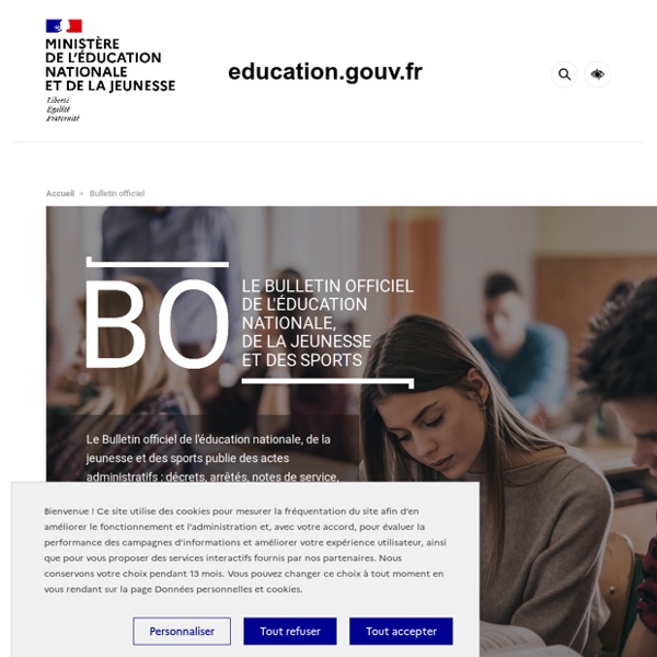 Le Bulletin officiel - Ministère de l'Éducation nationale et de la Jeunesse