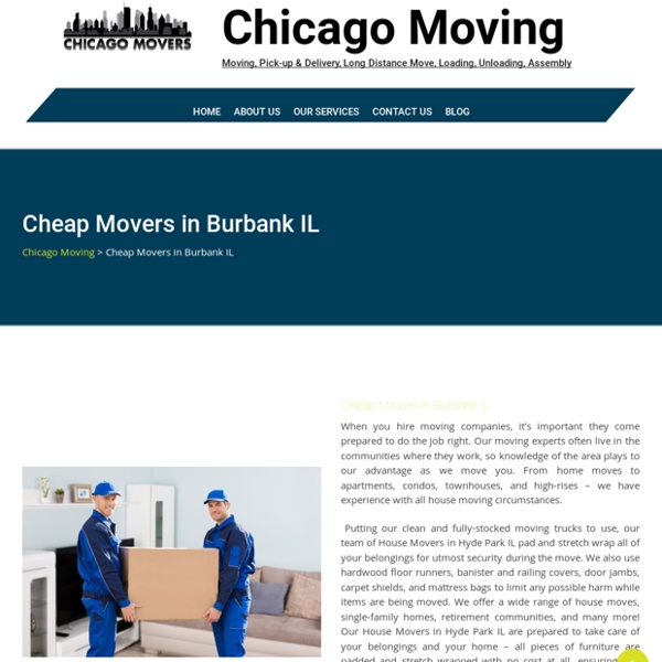 Cheap Movers in Burbank IL