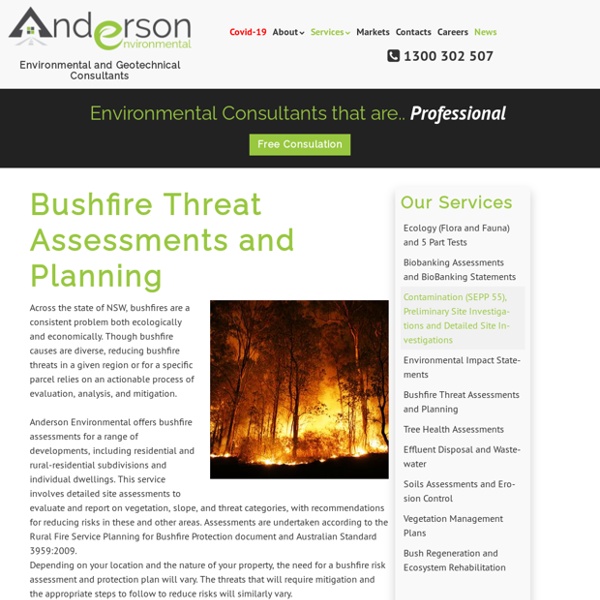 Bushfire Threat Assessments and Planning