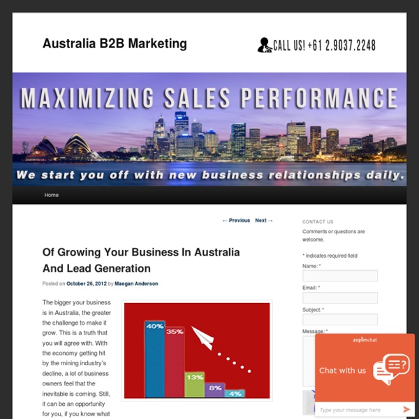 Of Growing Your Business In Australia And Lead Generation