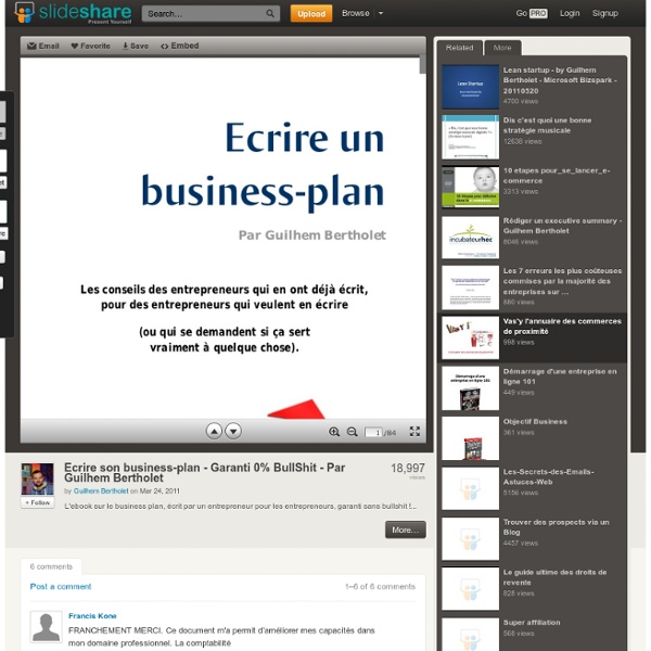 Ecrire son business plan