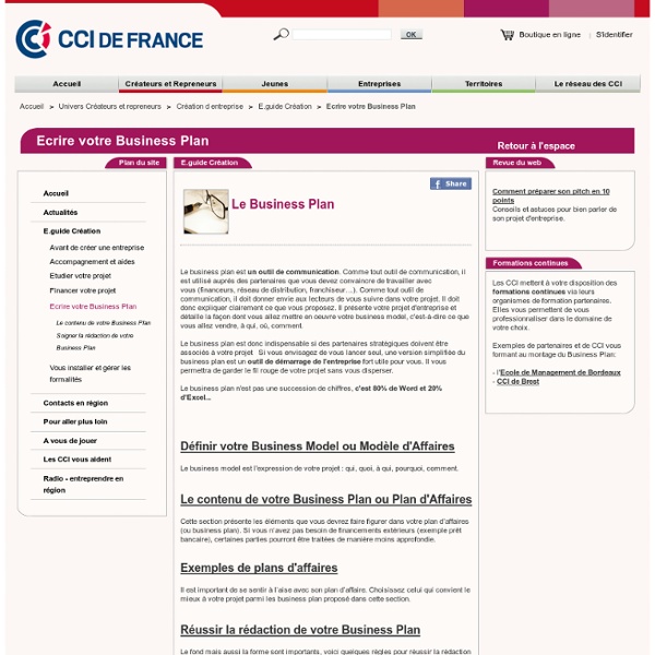 Ecrire votre Business Plan : étapes création d entreprise avec CCI