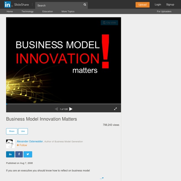 Business Model Innovation Matters
