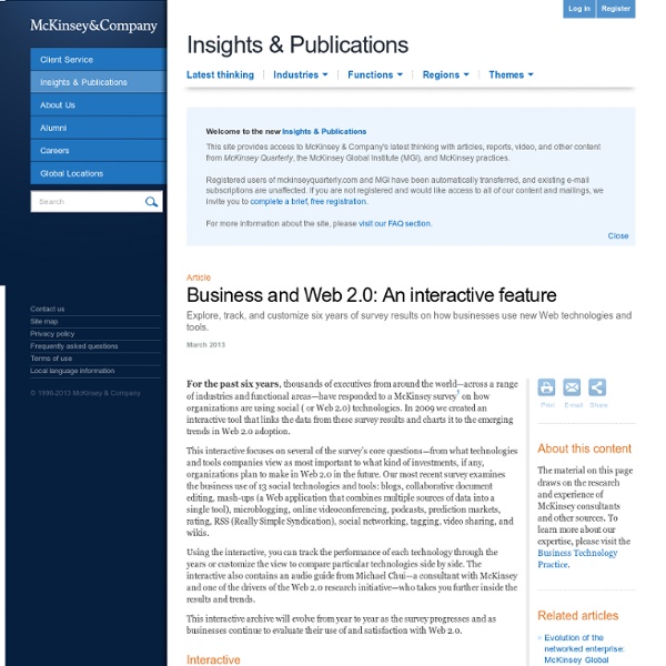 Business and Web 2.0 An interactive feature - McKinsey Quarterly - Business Technology - Strategy