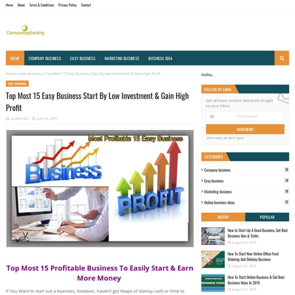 Top Most 15 Easy Business Start By Low Investment & Gain High Profit
