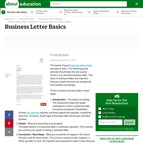 Business Letter Writing Basics