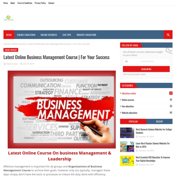 Latest Online Business Management Course