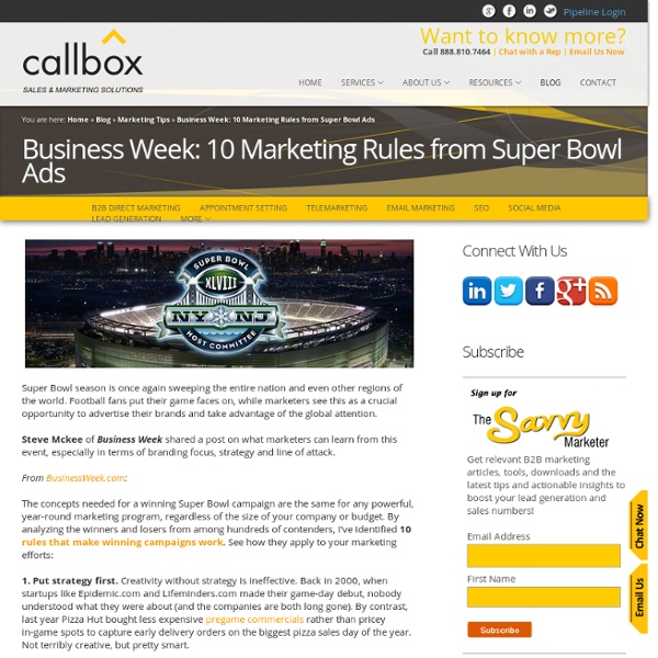 Business Week: 10 Marketing Rules from Super Bowl Ads
