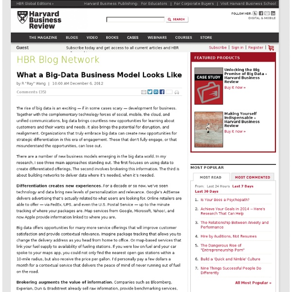 What a Big-Data Business Model Looks Like - R “Ray” Wang