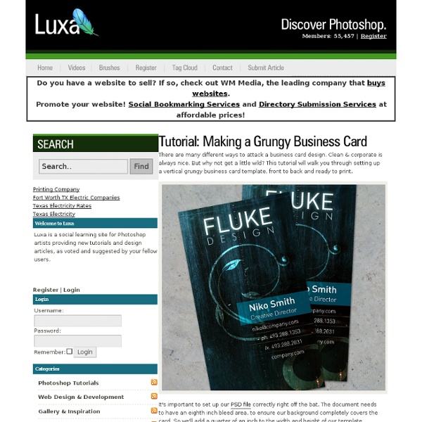 Making a Grungy Business Card - Luxa - Photoshop Tutorials, Videos, Brushes, Tips & Tricks