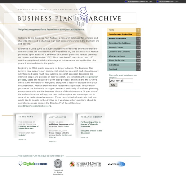 Business Plan Archive