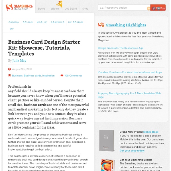 Business Card Design Kit de inicio: Showcase, tutoriales, plantillas - Smashing Magazine
