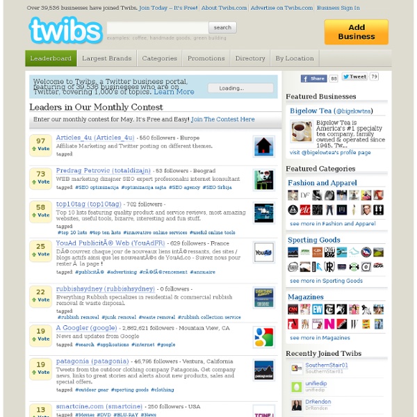 Twibs - Twitter Business Directory - 18,919 businesses and count