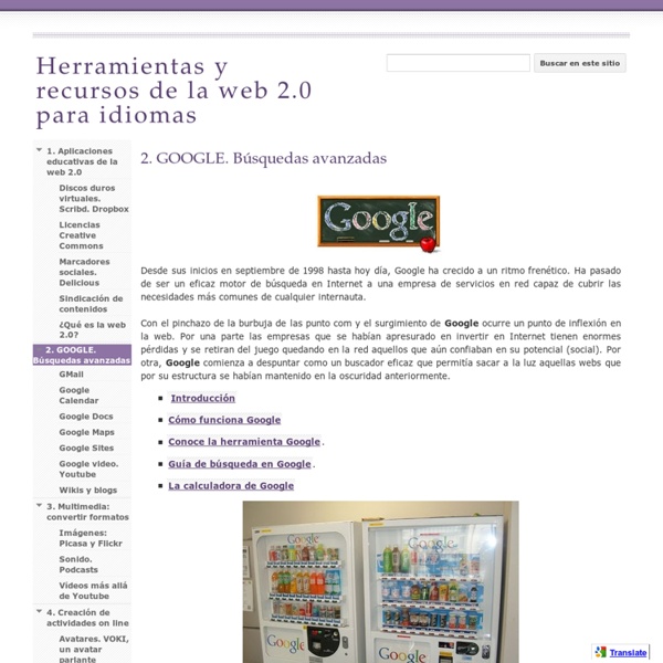 2. GOOGLE. Búsquedas avanzadas - Herramientas y recursos de la web 2.0 para idiomas