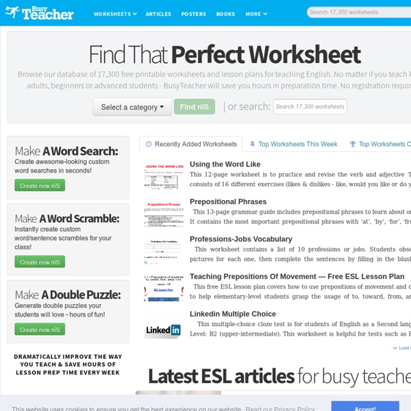 BusyTeacher: Free Printable Worksheets For Busy Teachers Like YOU!