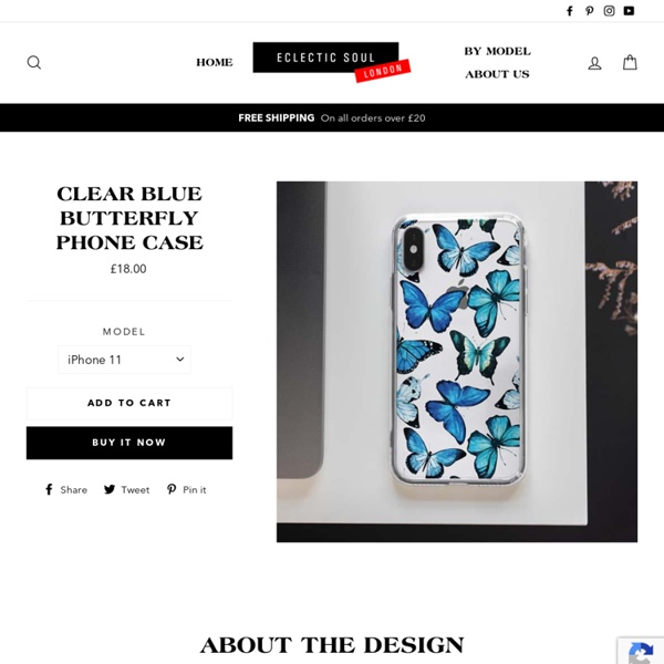 Clear Blue Butterfly Phone Case