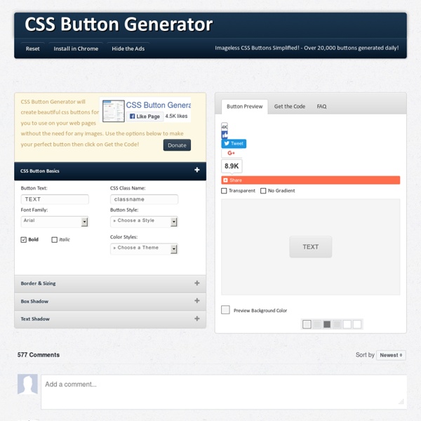 CSS Button Generator - Imageless css buttons simplified
