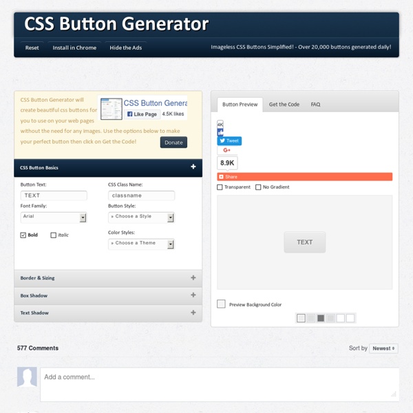 CSS Button Generator - Imageless CSS Buttons Simplified