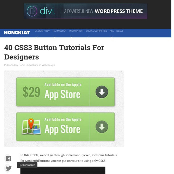 40 CSS3 Button Tutorials For Designers