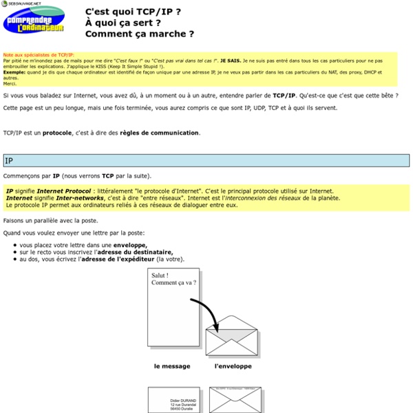 Comprendre l'ordinateur - C'est quoi TCP/IP ?