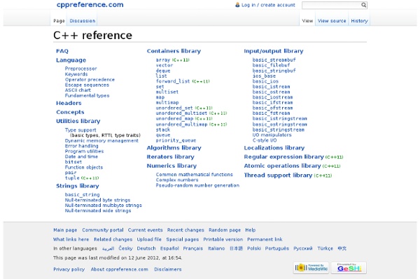 C++/C++0x/C++11 reference - cppreference.com