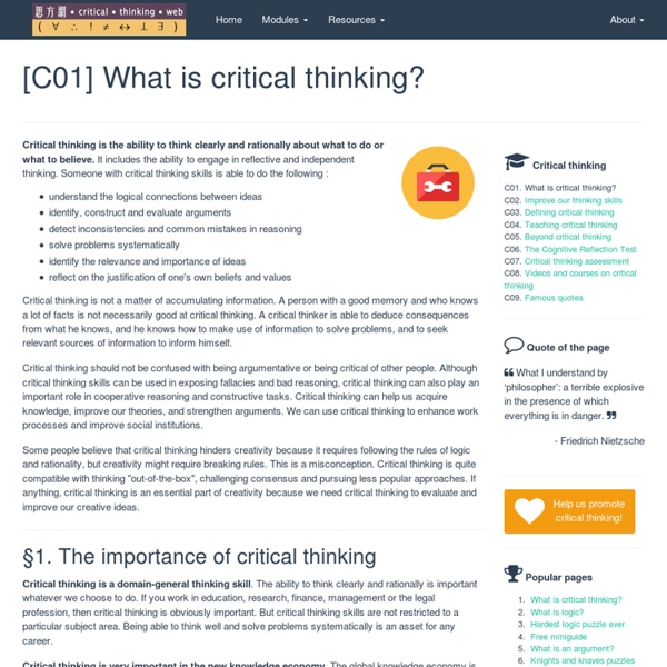 Critical thinking web