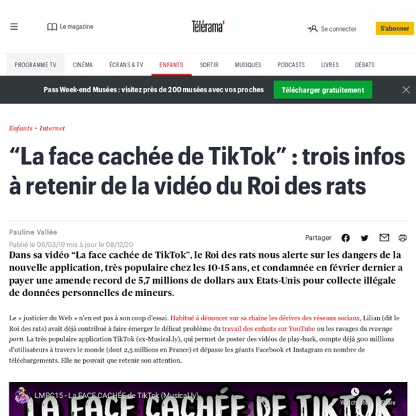 “La face cachée de TikTok” : trois infos à retenir de la vidéo du Roi des rats - Enfants