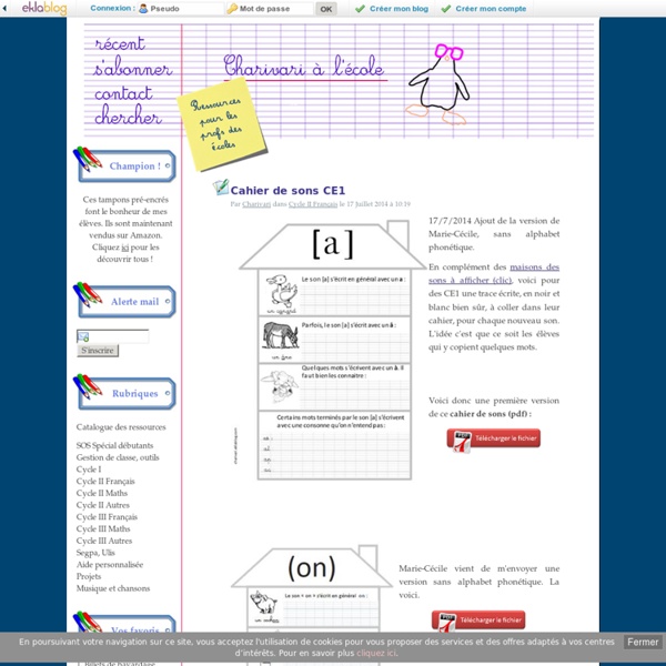 Page De Garde Cahier De Sons Ce1 2019 Cahier de sons CE1 | Pearltrees