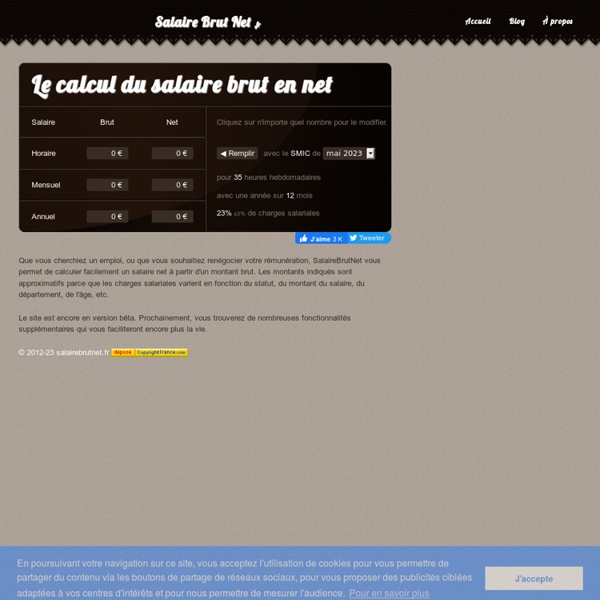 Calcul du salaire brut en net