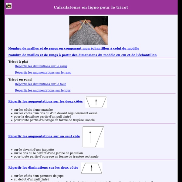 Calculateurs en ligne pour le tricot