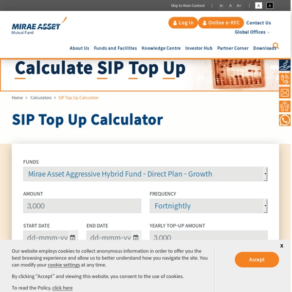 Know All on Mutual Fund SIP Calculator With Top Up Online at Mirae Asset