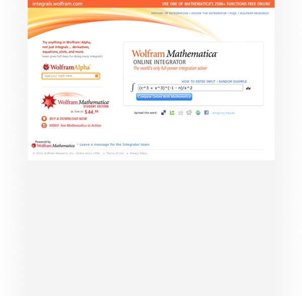 Mathematica Online Integrator