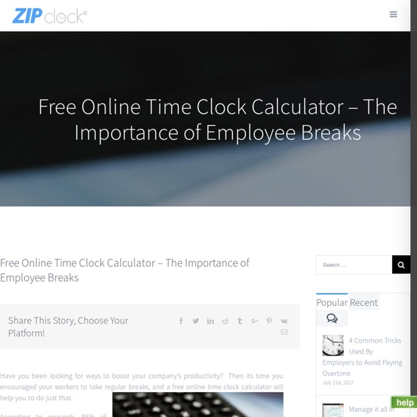 Time Clock Calculator - Free Online Employee Time Clock Calculator