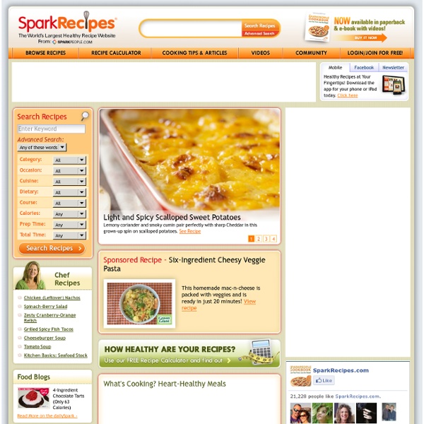 Healthy Recipes and Recipe Calculator From SparkRecipes.com