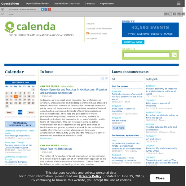 CALENDA - Calendrier international des sciences sociales