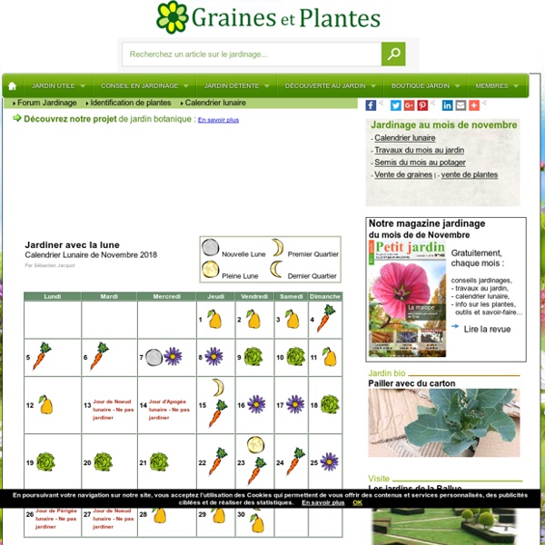 Calendrier lunaire pour jardiner avec la lune