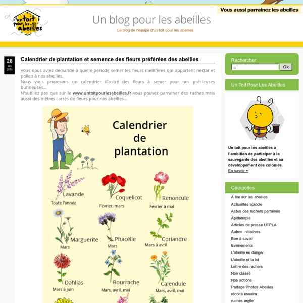 Un blog pour les abeilles » Calendrier de plantation et semence des