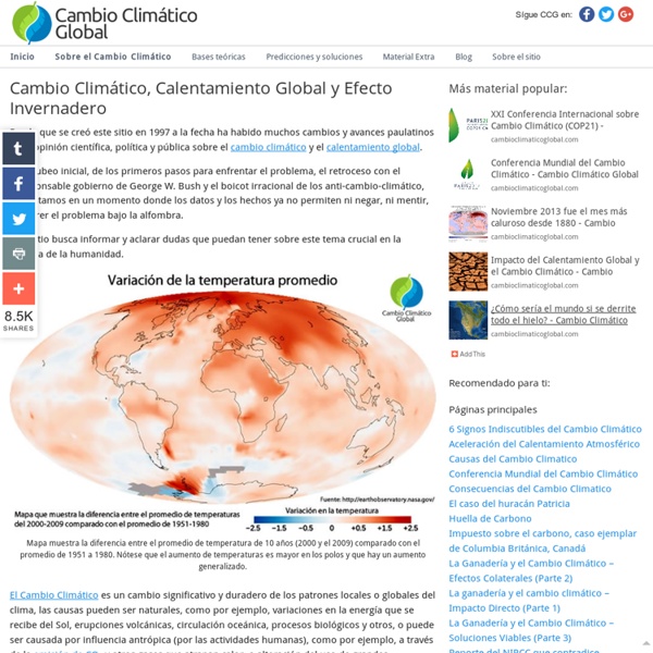 Cambio Climático, Calentamiento Global y Efecto Invernadero