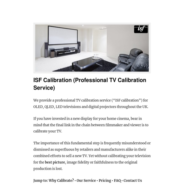 Professional TV Calibration Service (ISF) UK