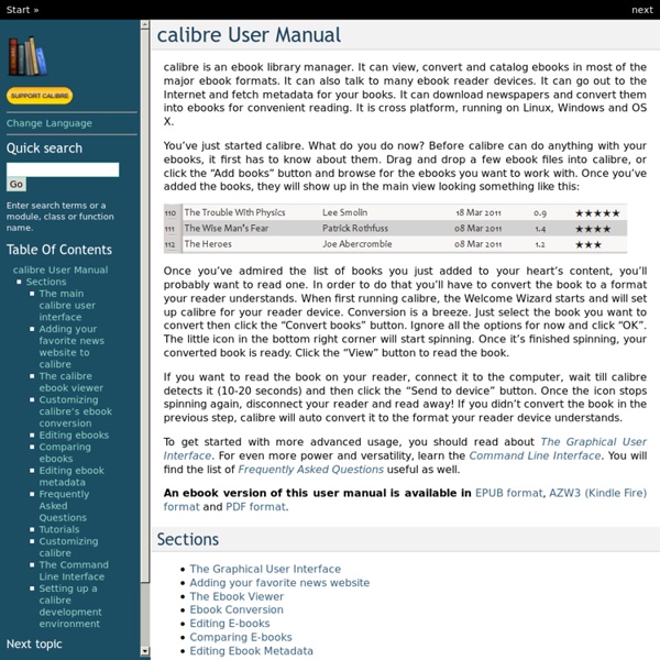Calibre User Manual
