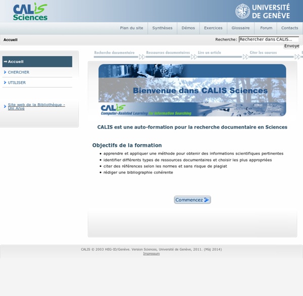 CALIS Sciences - Accueil