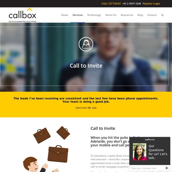 Call to Invite - callboxinc.com.au - B2B Lead Generation and Appointment Setting