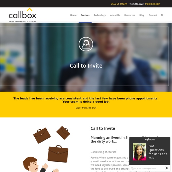Call to Invite - callbox.com.sg - B2B Lead Generation and Appointment Setting