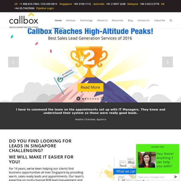 B2B Lead Generation Singapore - Callbox SG - Sales Leads &Appointments